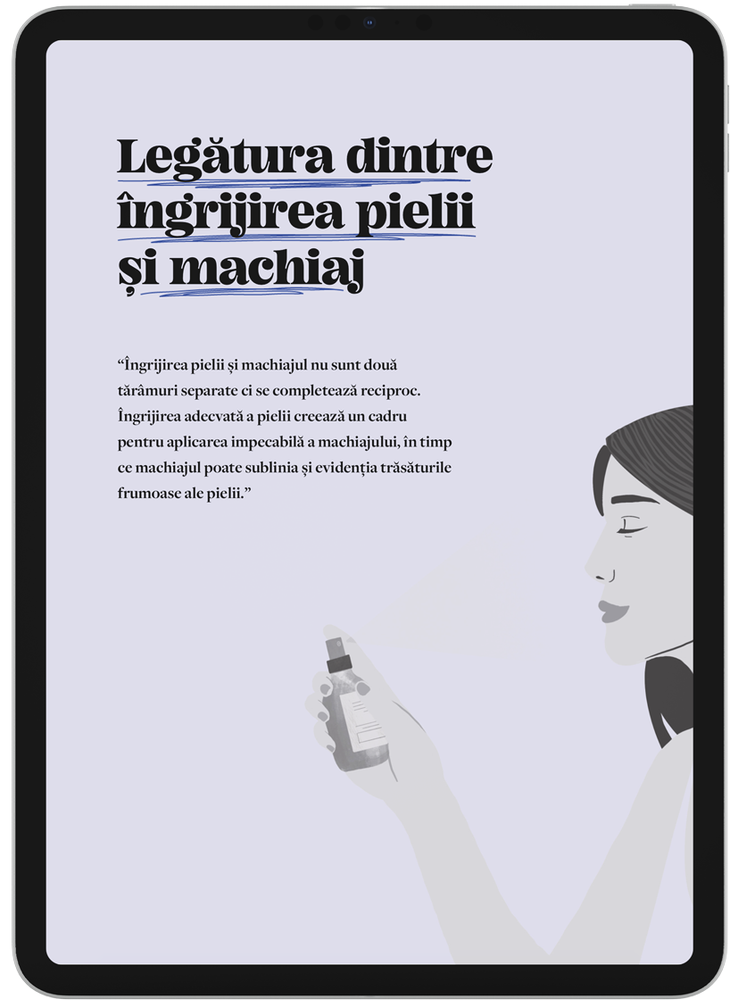 Screenshot pagina capitol "Legatura dintre ingrijirea pielii si machiaj"